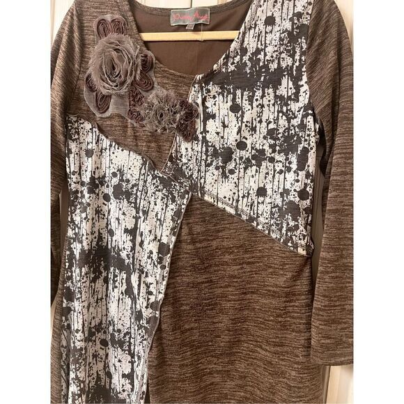 Pretty Angel tunic top shades of brown sz Small - Picture 3 of 4